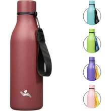 - Botella de agua aislada con correa, 18 onzas, doble pared de acero inoxidable al aspiradora, frasco de agua de metal, rojo ladrillo,37495042 - Rojo violeta - Ver 1