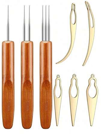 8pcs Dreadlock Tool Kit, Including Interlocking Tool, Dreadlock Hook Needle, Sisterlocks Dreadlock Crochet, Hair Extensions, Locking Tightening Accessories, Easyloc Hairstyling Tools