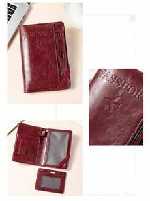 1个多功能防盗护照夹，旅行护照钱包，文件收纳包，防水护照套，一体式护照袋，男女通用，轻便旅行必备，邮轮旅行必备，度假必备，男女旅行必备，假日必备，返校必备