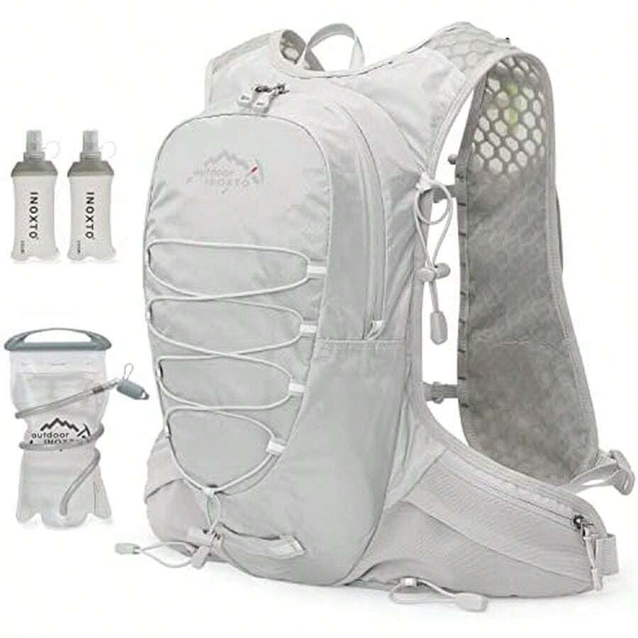 Chaleco de hidratación para correr para hombres y mujeres, mochila de agua para correr, 3 L, paquete de hidratación para trail running, maratón, carreras y senderismo - Gris - Ver 1