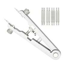 Kit de herramientas de alicates para barra de resorte de reloj, herramienta de pinzas para barra de resorte para remover y reparar correas de reloj, conjunto de herramientas de reparación de relojes - Negro - Ver 8