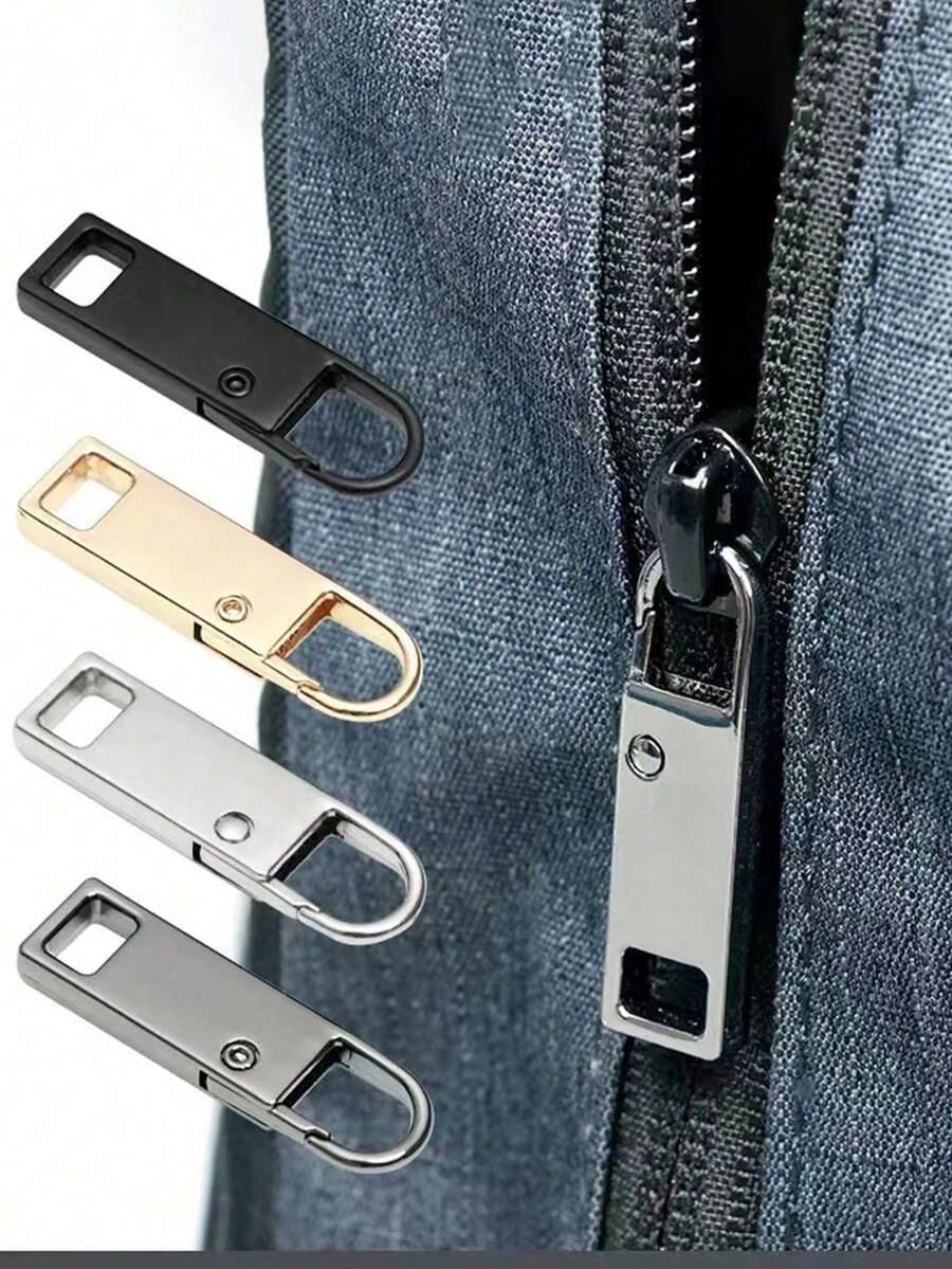 4pcs Detachable Metal Zipper Pulls, Zipper Replacements (Upgrades), Detachable Zipper Pulls Suitable For Luggage, Clothing, Jackets, Backpacks, Boots, Wallets, Coats - Anti-Theft Deterrent - Secure Zipper - Zipper Pull Replacement Parts - 彩色 - 查看 1