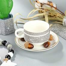 1pc Shiny Glass Crystal Rhinestone Sticker - Suitable For Home Decor, Bedroom, Mirror, Gifts, Car, Phone And Daily Use - White - View 10