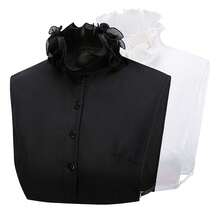 1 chiếc cổ áo sơ mi rời bằng vải chiffon trắng, kiểu dáng thanh lịch với hai lớp ren xếp ly, rất tiện dụng. - Nhiều màu - Xem 8