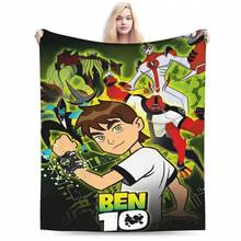 Omnitrix Flannel Blanket Winter Soft Warm Throw Blanket For Adult Outdoor Pattern Bedspread Sofa Bed Cover9 (1).Jpg - White - View 1