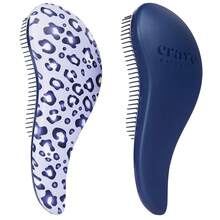 Glide Thru Detangling Hair Brush For Adults And  - Detangler Hairbrush For Curly Or Straight, Wet Or Dry Hair - Gentle On Tangles Comb - Navy Blue And Blue Cheetah (Pack Of 2) - Blue - 查看 2