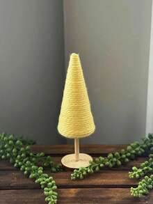 1pc Easter Cone Tree Decor, Spring Desktop Tree Ornament, Pink & Yellow Cone Display Desk Decoration, Suitable For Easter Tabletop Center, Living Room, Bedroom, Shelves, Fireplace, Tray, Spring Home Decor, Holiday Party, Easter Celebration, Photography, Garden & Farmhouse Style