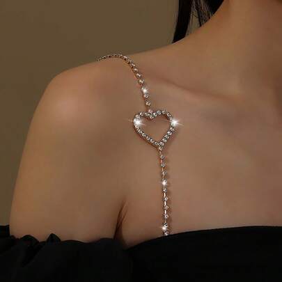 Adjustable Replacement Bra Straps With Fashion And Versatile Design, Anti-Slip For Beautiful Back, Can Be Worn Outside, Suitable For Dresses With Heart-Shaped Body Chain.