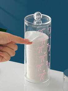 Transparent Pad Box With Pink Bow And Heart Pattern, Makeup Remover Pad Dispenser, Hairband Storage Box Covered Makeup Remover Pad Storage Box, Transparent Cosmetic Organizer, Bathroom Makeup Swab & Pad Holder,Gifts For Women,Valentine's Day Gifts,Gift Ideas For Women - Multicolor - View 5