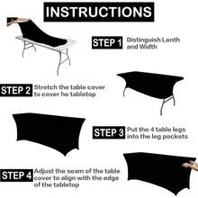 Brown Spandex Tablecloths4FT Stretchable Rectangle Table Cover Washable Tablecloth Universal Patio Elastic TableCover For Kitchen Event Wedding Cocktail Bar Exhibition Banquet Party - Coffee - View 4