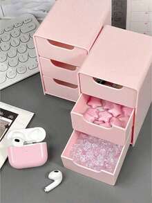 2pcs Mini 3-Tier Drawer Storage Box, Suitable For Storing Jewelry, Hair Accessories, Earrings And Other Small Items, Furniture, Office, Study, Bedroom, Bathroom. 3-Tier Desktop Storage Box, Office Storage Box, Jewelry Storage Box, Drawer Makeup Storage Box, Autumn Bedroom Decor, Desktop Organization, Home Desk And Drawer Organizer, Christmas Decoration, Christmas Gift, Valentine's Day Gift, New Year Gift (1/2pcs Available) - Multicolor - View 6