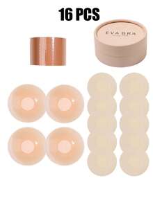 TSLBNRIO Women's Bandage Nipple Covers, Silicone Nipple Covers Set, Sticky Bra, Aids In Shaping Breasts, Elevates Mounds, Multi-Functional Bandage, Anti-Friction Patches, Suitable For Wedding Dresses, Swimwear, Bikinis, Dresses