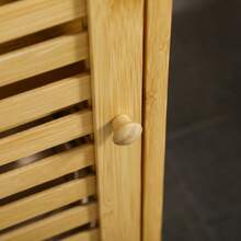 Kleankin Bathroom Cabinet/Side Cabinet With Slatted Door, 2 Compartments, Storage, Natural, 30 X 19.9 X 70 Cm - 芥末黃 - 查看 6