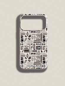 Paul Frank 授权硅胶手机壳，全包式猴脸防摔摄像头保护套，猴子字母数字格子拼接图案，全新设计，兼容 13/14/15/16/17 Pro Max - 彩色 - 查看 2