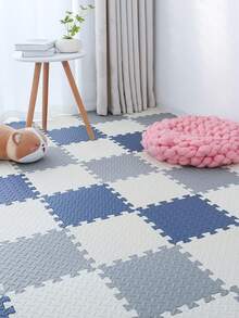 16pcs/Set Odorless Foam Floor Mats, Suitable For Indoor & Outdoor, Interlocking Puzzle Mats For Bedroom, Anti-Slip Yoga & Fitness Exercise, Easy To Clean Large Area Rug