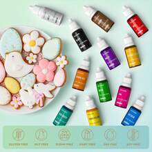 16 Color Cake Food Coloring Set, Bright Food Coloring Liquid Dye Odorless Suitable For Baking, Frosting, Easter Eggs, Gummies, Cooking, Slime Making DIY Supplies Set - 35 Oz 10 Ml Bottled: Grocery And Specialty Food XXAT - 3-10毫升 14色套裝 - 查看 8