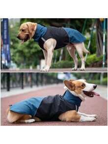 Dog Rain Coat Jacket, Reflective Adjustable Hooded Pet Raincoat With Leash Hole, Suitable For Small To Extra Large Dogs