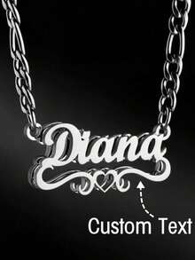 1pc Personalized Women's Fashion Text Necklace, Matte Finish, Stainless Steel Material, NK Chain, Retro Streetwear Style, English Name Pendant Jewelry, Mother's Day Gift, Birthday Gift, Suitable For Daily Wear - Multicolor - View 5