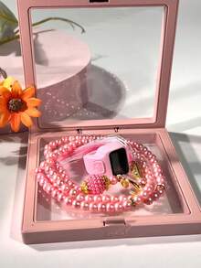 优雅悬浮盒串珠套装：花朵水钻戒指计数器+念珠手链、塔斯比赫计数器手链、计步器，适合节日聚会作为礼物 - 彩色 - 查看 6