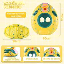Flotador de Piscina para Niños, Flotador Inflable para Niños, Juguetes de Fiesta de natación en la Playa para niños y Adultos, con toldo, Incluye Bomba + Brazaletes de ,37491649 - Tipo de Enchufe A Japonés (100V) - Ver 1