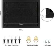 TORASO Cork Board Bulletin Board With Felt,Wood Framed Display Bulletin Board For Walls With Pins, Eye Bolts, Gaskets, Screws, Pin Board For Office, School And Home(Black,1pc) - ColorA - View 5