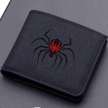 1pc Spider Print Short Wallet, Coin Purse With Multiple Card Slots, Casual Bifold Wallet, Suitable As Gift For Valentine's Day, Halloween, Christmas - Multicolor - View 3