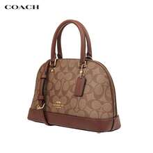 Coach Signature 皮革系列貝殼包，易護理手提包，PVC Signature 塗層帆布單肩包，經典百搭女款斜挎包 - 貝殼棕F27583-IME74 - 查看 4