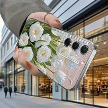 Adecuado para fundas de teléfono  Galaxy Nuevas A5, A3, A02, A34, A13, A14, A32, A24, A12, A50, A54, A70, A73, A55s NOTE 10F12 M10S Funda protectora de gel suave transparente ultrafina con diseño de flores de pintura al óleo, océano, estrella y mariposa, patrón creativo simple 1626 - Multicolor - Ver 10