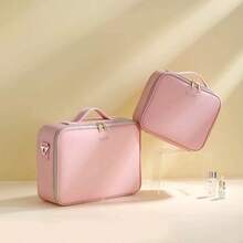 Bolsa De Maquillaje De Viaje Con Luz Led Y Espejo,Neceser Organizador De Cosméticos - Rosa - Ver 11