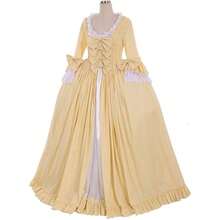 Women's Queen  Rococo Ball Gown Victorian Dress Costume Yellow - Màu vàng - Xem 2