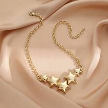 Pendentif de collier de mode européenne et américaine polyvalent et de luxe en forme de pentagramme pour femmes, design minimaliste - étoiles - Voir 5