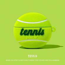 1pc Flocked Tennis Ball Shaped Protective Case For AirPods Pro 2, Pro 3, Apple 3rd Gen, 2/ 4 - Multicolor - View 8