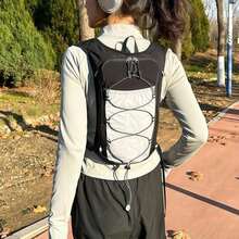 Mochila de Hidratacion para Correr, Chaleco de Hidratación para Deporte, Ligero y Cómodo, Altamente Transpirable, para Correr, Andar en Bicicleta, Maratón y Montañismo - Negro-Estándar - Ver 4