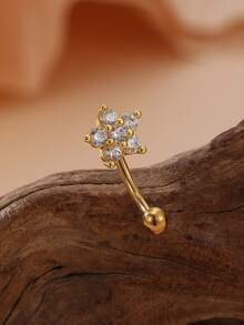 1pc Stainless Steel Reverse Barbell Navel Ring, Cute Belly Button Piercing Jewelry, Suitable For Daily Wear - Multicolor - View 3