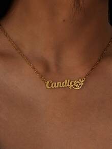 Elegant Quality Versatile, Fashionable Luxury, Minimalist Noble, Youthful Beautiful Sexy Personalized Gold Petal Name Text Pendant Necklace, Birthday Gift, Customized Gift, Anniversary Gift, Customized Jewelry, Commemoration Gift, Gift For Friends, Family, Lover, Match For Party And Travel Gold,Rose Gold Stylish,Fall Fashion,Vintage,Unisex,Simple,Casual,Hipster,Goth,Punk Custom,Personalized,Unique Ideal Gifts For Her Her,Boyfriend,Girlfriend,Dad,Mom,Family,Friends,Pets,Son,Daughter,Grandparents For Anniversaries,For Valentine's Day,For Mother's Day,For Birthdays,For Graduation,For Father's Day,For Weddings,For Daily Wear,For Party,For Prom,Black,Silver,Gold,Stylish,Colorful,Vintage,Simple,Unisex,Casual,Cuties,Custom,Personalized,Unique,Ideal Gifts For Him,Ideal Gifts For Her,Her,Boyfriend, - 彩色 - 查看 3