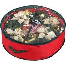 : Primode Wreath Storage Bag with Clear Window | Garland or Xmas Wreath Container for Easy Storage (24Ó Holiday Wreath Bags) (Green) - rojo - Ver 12
