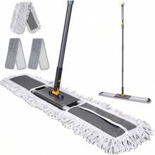 MASTERTOP Commercial Mop 36'' Large Dust Mop Heavy Duty Industrial Push Mops With 3 Reusable Microfibre Pads 62'' Adjustable Handle For Home Hotel Mall Warehouse - Grey3651 - View 1