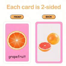 Pocket-Size Flash Cards For Toddlers, Educational Learning , Body Animal Food Fruit Cards, Ages 2-6, Montessori Preschool Learning Toys For Kindergarten - 蔬菜 - 查看 6