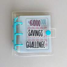 1PC 1000 Savings Challenge Binder - Money Saving Book With Cash Envelopes, Mini Budget Organizer, Perfect Christmas/Birthday Back-To-School Gift - Multicolor - View 9
