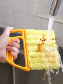 1 Piece Of Blinds Air Conditioning Gap Brush Detachable And Washable Window Cleaner Exhaust Fan Dust Removal Detergent-Free Edge Seam Brush Detachable - Màu vàng - Xem 4
