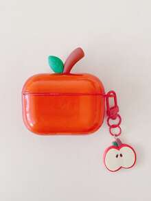 Translucent Cute 3D Apple Bluetooth Earphone Case, Creative Apple 4 Wireless Earphone Protective Cover With Pendant - Multicolor - View 4