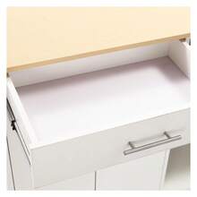 Kitchen Island Cart With Storage, Rolling Kitchen Island Table On Wheels, Mobile Kitchen Cart With Drawer & Doors, White - As Picture 46 - View 8
