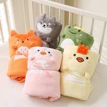 1pc Extra Large Cartoon Design Baby Bath Towel, Baby Blanket, Soft & Absorbent