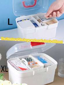 1pc Large Capacity Multi-Layer First Aid Box, Portable Medical Box For Home Use, Emergency Medicine Storage Container, Medication Organizer, Suitable For Home, Dorm, High Storage Volume - Multicolor - View 2