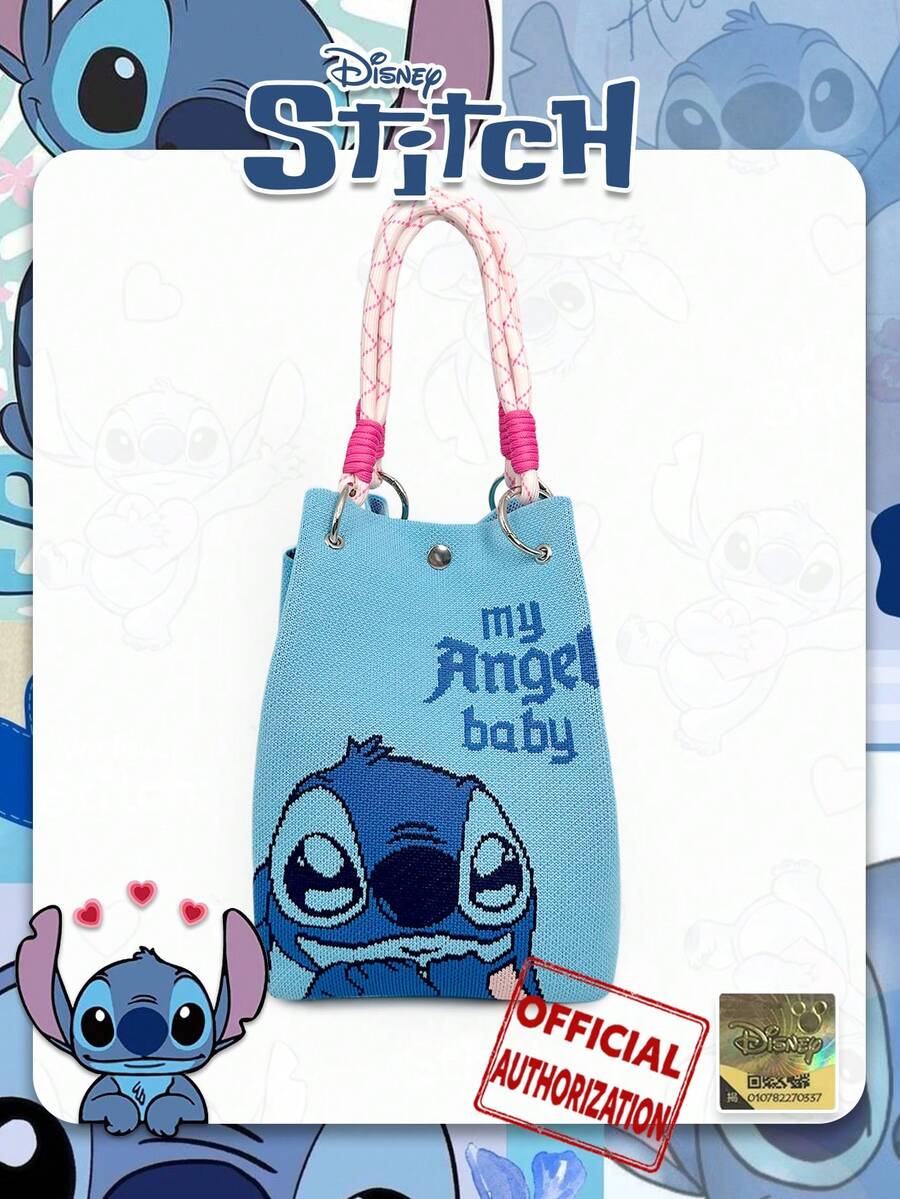 Disney 卡通IP史迪奇可拆卸手柄手提包/腕包，适合购物、聚会、日常通勤，也是节日送朋友的好礼物。 - 彩色 - 查看 1