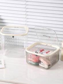 家用桌面发饰收纳盒、洗衣凝珠收纳盒、衣物收纳盒、大容量透明带盖收纳盒、创意卡通DIY可视收纳盒、卡通兔子贴纸蝴蝶结收纳盒 - 彩色 - 查看 10