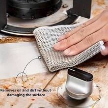 Double-Layer Metal Fiber Cleaning Cloth, Kitchen Cleaning Cloth, Ultra-Fine Fiber Cleaning Cloth, Multi-Purpose Metal Fiber Miracle Cookware Cleaning Cloth, Sink, Stove, Ultra-Fine Fiber Cleaning Cloth. - Multicolor - View 1