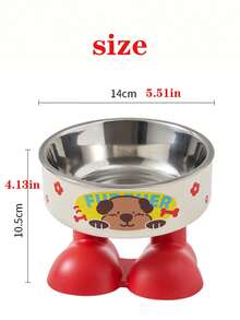 1pc Cute Pattern Pet Feeding Bowl Suitable For Small Dogs And Cats