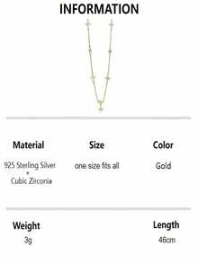 1pc S925 Sterling Silver Necklace, Fashion Floral & Clover Cubic Zirconia Pendant, Minimalist Dainty Clavicle Chain, Jewelry Gift For Women, Mother, Girlfriend, Friend, Daily Wear - Gold - View 9
