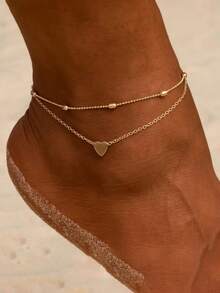 Female Heart Anklets Bracelet Sandals Foot Jewelry Leg New Anklets On Foot Bracelets For Women Leg Chain Jewelry Accessories - Heart-shaped - View 1